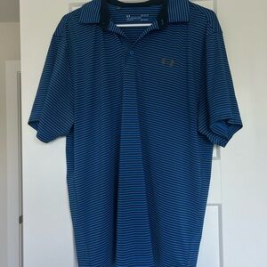Under Armour Men's Blue Striped Polo